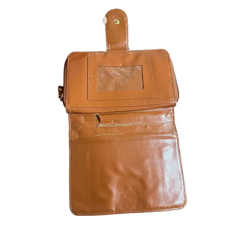 VTG Michael Stevens International Ziparound Leather Wallet Organizer Pocketbook